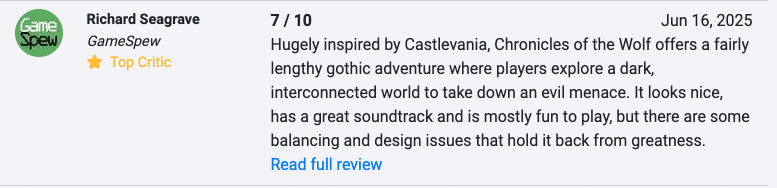 GameSpew - Chronicles of the Wolf Review