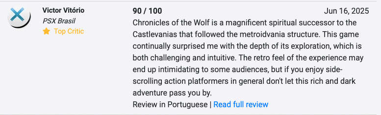 Chronicles of the Wolf - Review