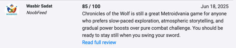 NoobFeed - Chronicles of the Wolf Review