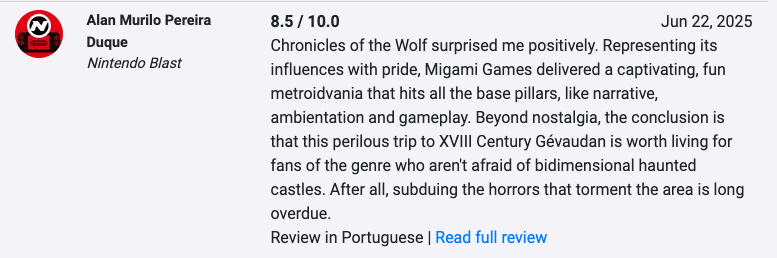 Nintendo Blast - Análise: Chronicles of the Wolf é um metroidvania tão nostálgico quanto divertido